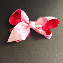 Load image into Gallery viewer, Two-Tone Breast Cancer Awareness Hairbow Clip
