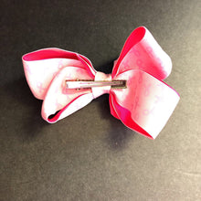 Load image into Gallery viewer, Two-Tone Breast Cancer Awareness Hairbow Clip
