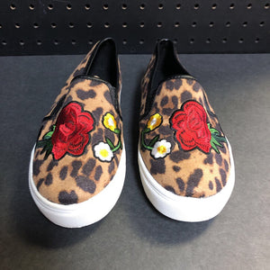 Girls Cheetah Flower Shoes