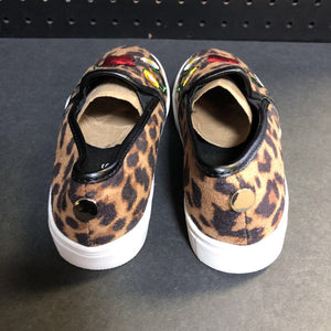 Girls Cheetah Flower Shoes