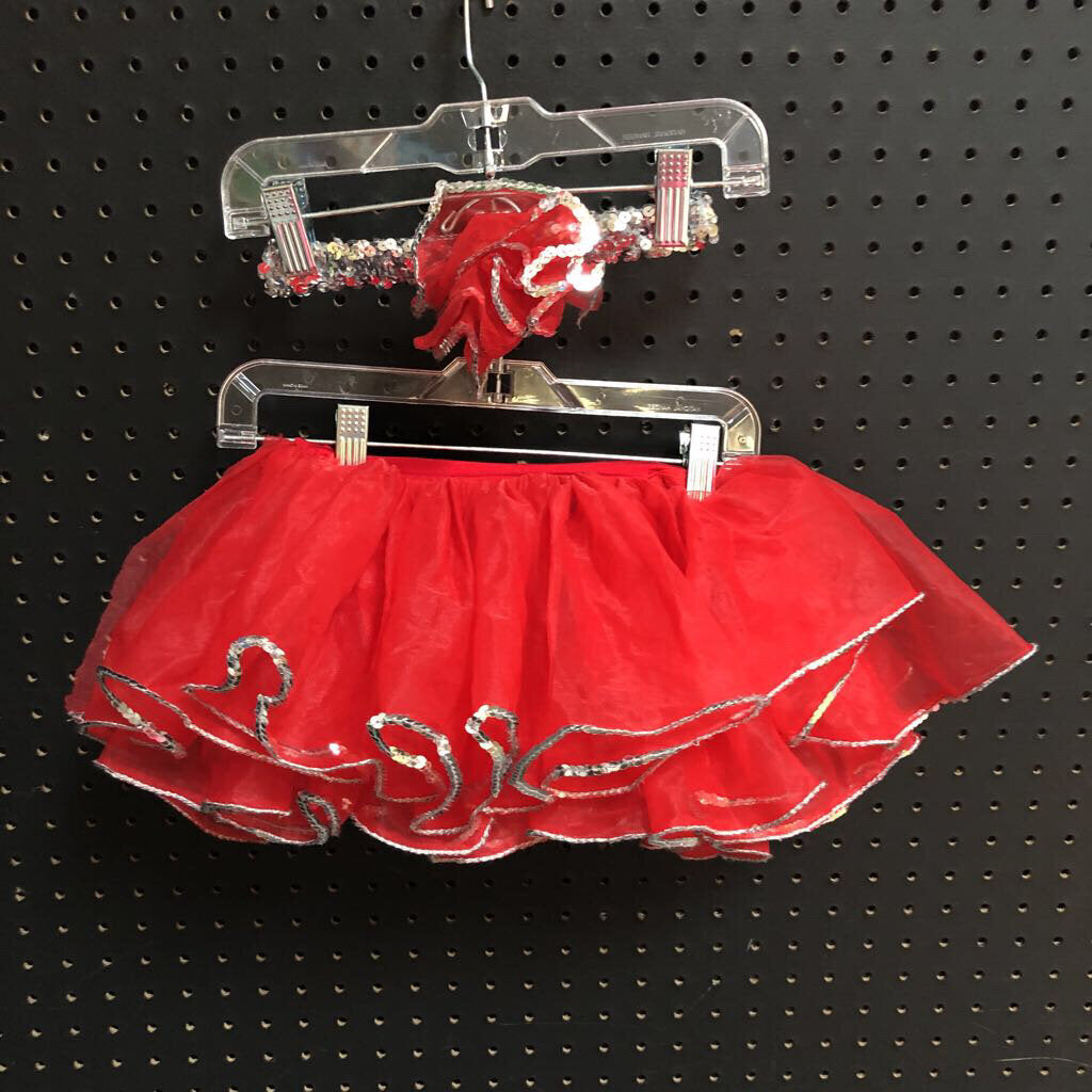 Girls 2pc Sequin Tutu Skirt & Headband Set