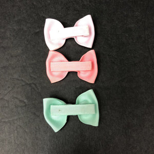 3pk Solid Hairbow Clips