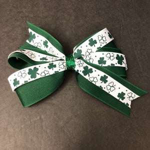 St. Patrick's Day Clover Hairbow Clip