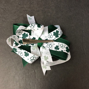 St. Patrick's Day Clover Hairbow Clip