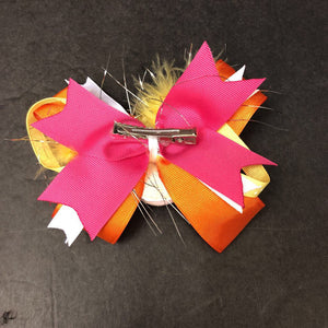 Girl Feather Tinsel Hairbow Clip