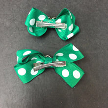 Load image into Gallery viewer, 2pk Polka Dot Hairbow Clips w/Bells
