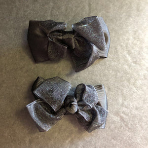 2pk Sparkly Hairbow Clips