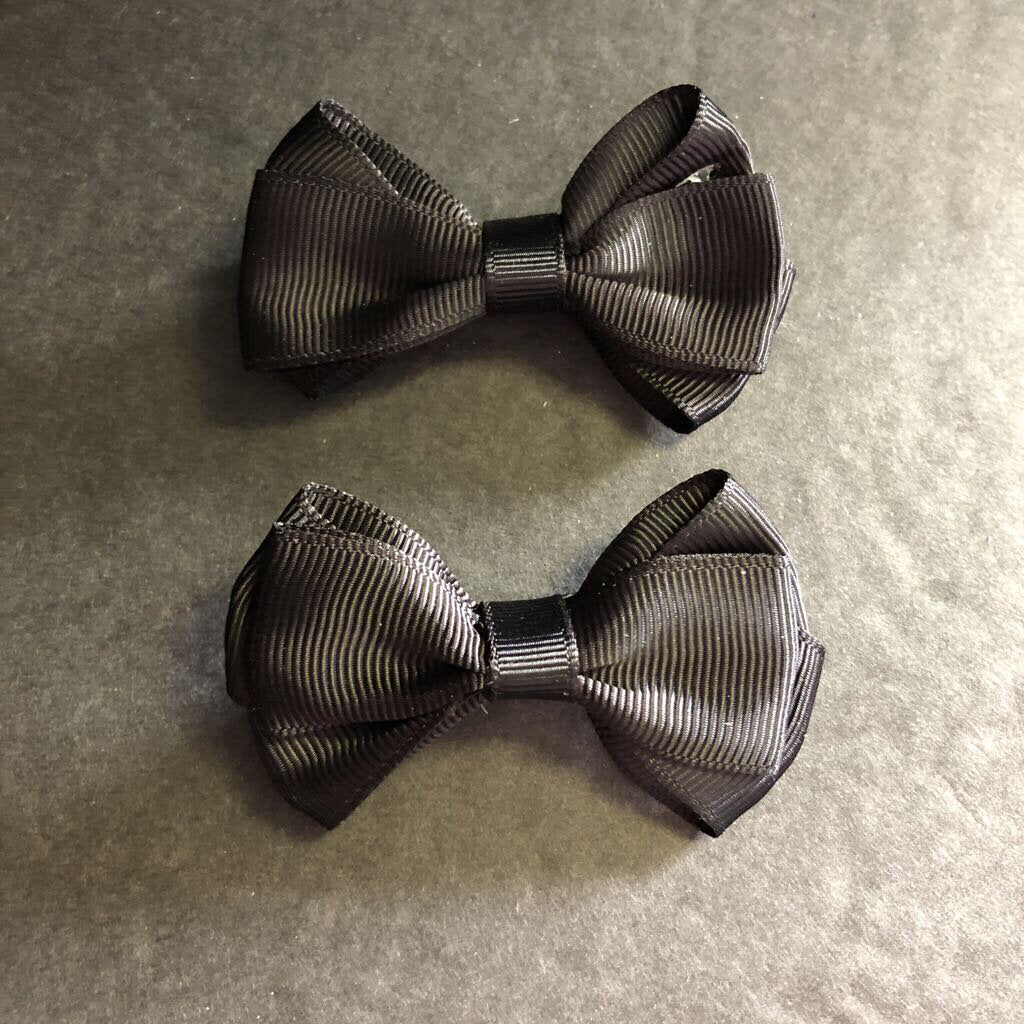 2pk Solid Hairbow Clips