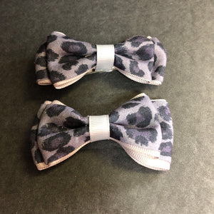 2pk Animal Print Hairbow Clips