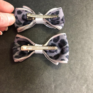 2pk Animal Print Hairbow Clips