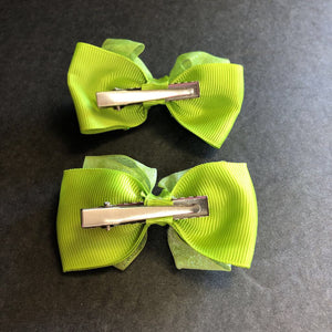 2pk Sparkly Hairbow Clips