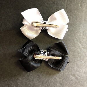 2pk Zebra Print Hairbow Clips