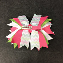 Load image into Gallery viewer, Chevron Polka Dot Hairbow Clip
