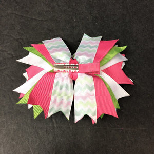 Chevron Polka Dot Hairbow Clip