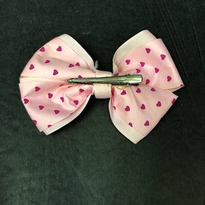 Valentine's Day Heart Hairbow Clip