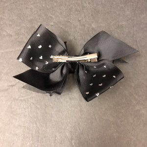 Sparkly Heart Hairbow Clip