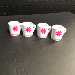 4pk Flower Coffee/Tea Mugs for 18" Doll