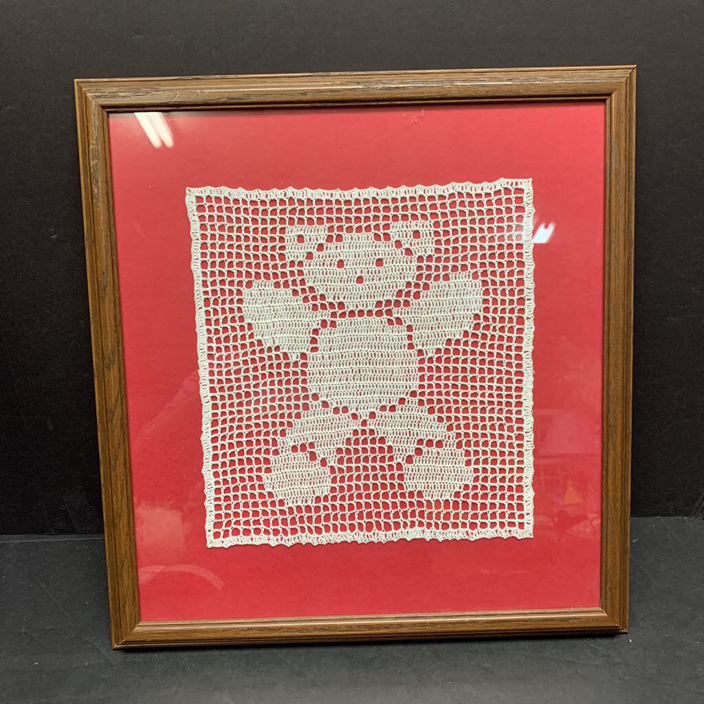 Framed Knit Bear Wall Art