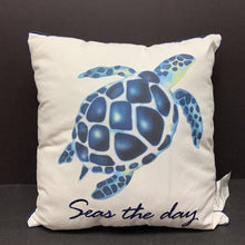 Load image into Gallery viewer, &quot;Seas the Day&quot; Turtle Pillow
