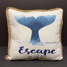 Load image into Gallery viewer, &quot;Escape to the Sea&quot; Whale Tail Pillow
