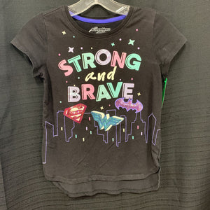 "Strong and brave" superhero top