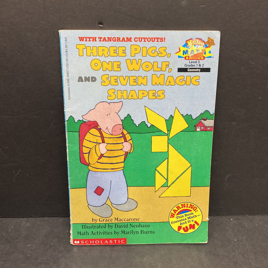 Three pigs, one wolf, and seven magic shapes (Hello Math)-reader