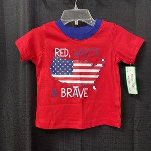 "red, white, & brave" USA tshirt