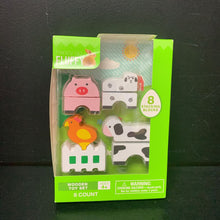 Load image into Gallery viewer, 8pc Farm Animal Wooden Stacking Blocks (NEW) (Happy Go Fluffy)
