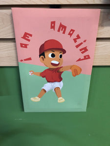 "i am amazing" Baseball Canvas Art