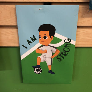 "I Am Strong" Soccer Canvas Art