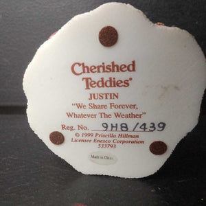 Justin "We Share Forever, Whatever The Weather" 1999 Vintage Collectible