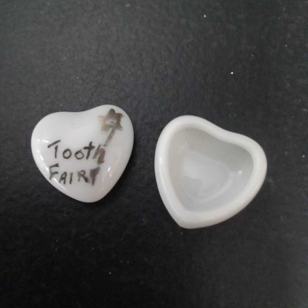 Mini Porcelain Tooth Fairy Heart Trinket Box