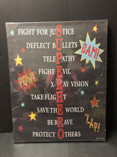 Load image into Gallery viewer, &quot;Fight For Justice...&quot; Superhero Canvas Art (NEW) (Stupell)
