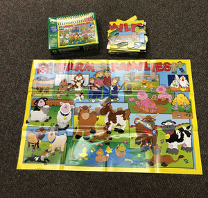 24pc Farm Families Basic Skills Floor Puzzles w/Poster