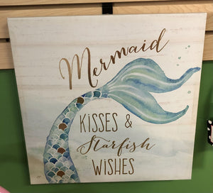 "Mermaid Kisses & Starfish Wishes" Wall Canvas (Cynthia Coulter)