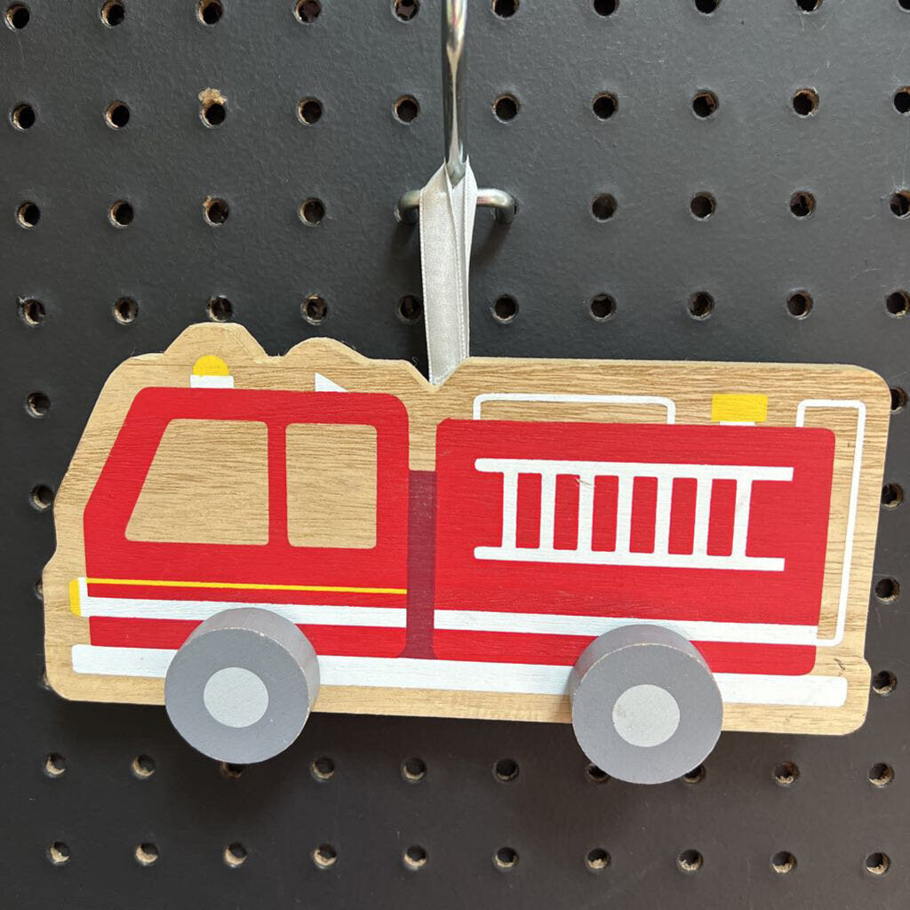 Wooden Firetruck Wall Decor