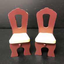 Load image into Gallery viewer, 2pk Dollhouse Wooden Kitchen Chairs
