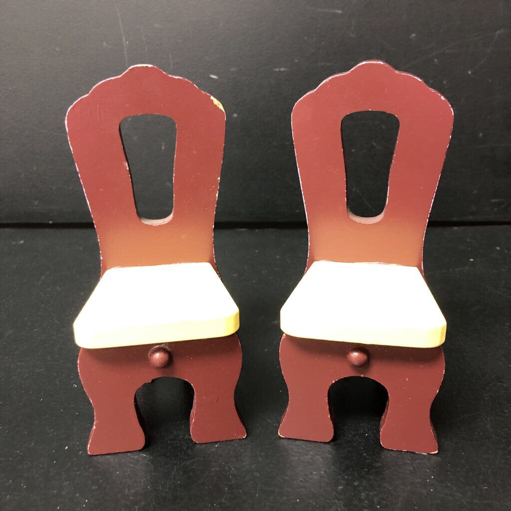 2pk Dollhouse Wooden Kitchen Chairs