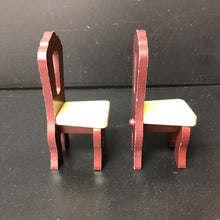 Load image into Gallery viewer, 2pk Dollhouse Wooden Kitchen Chairs
