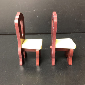 2pk Dollhouse Wooden Kitchen Chairs