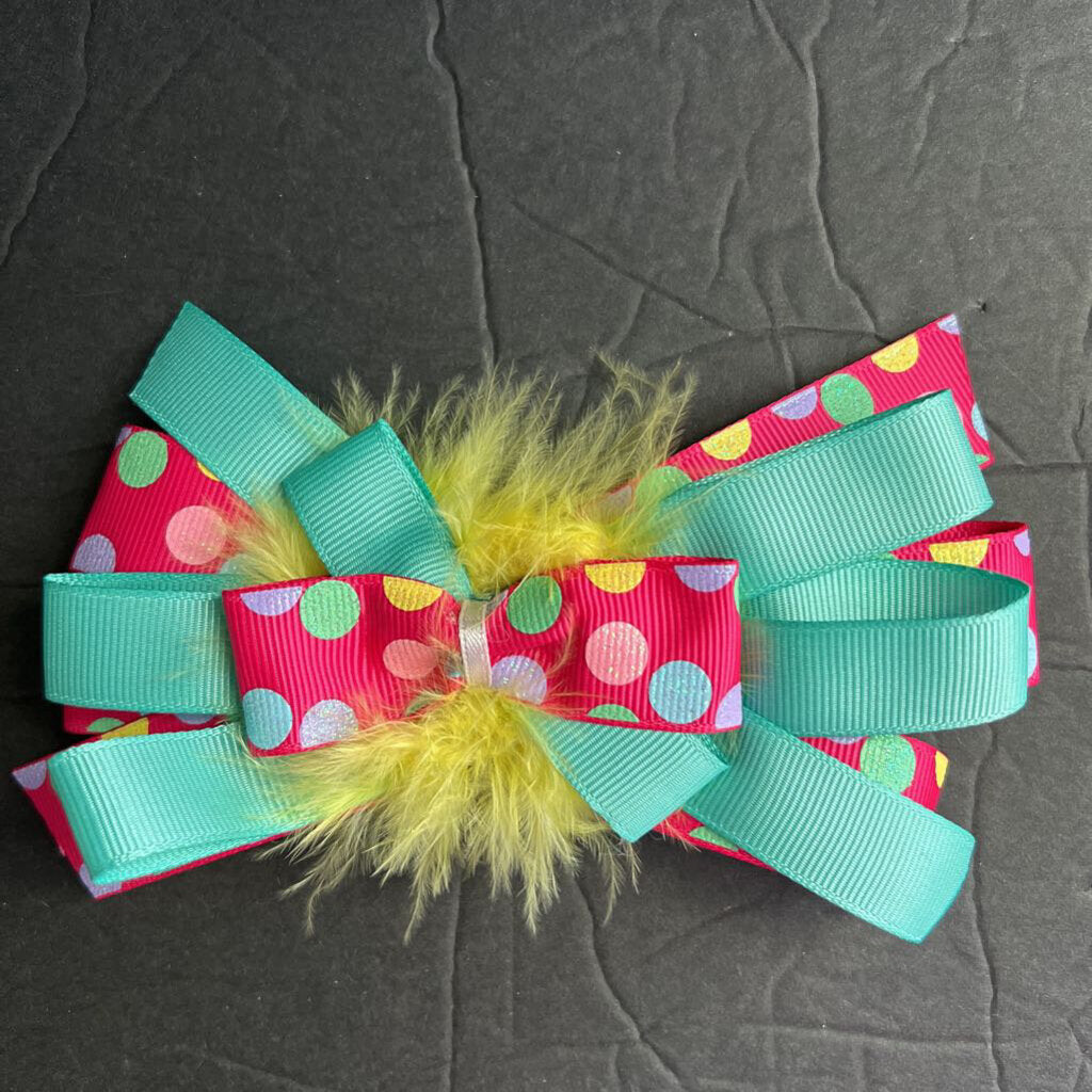 Sparkly Polka Dot Hairbow Clip