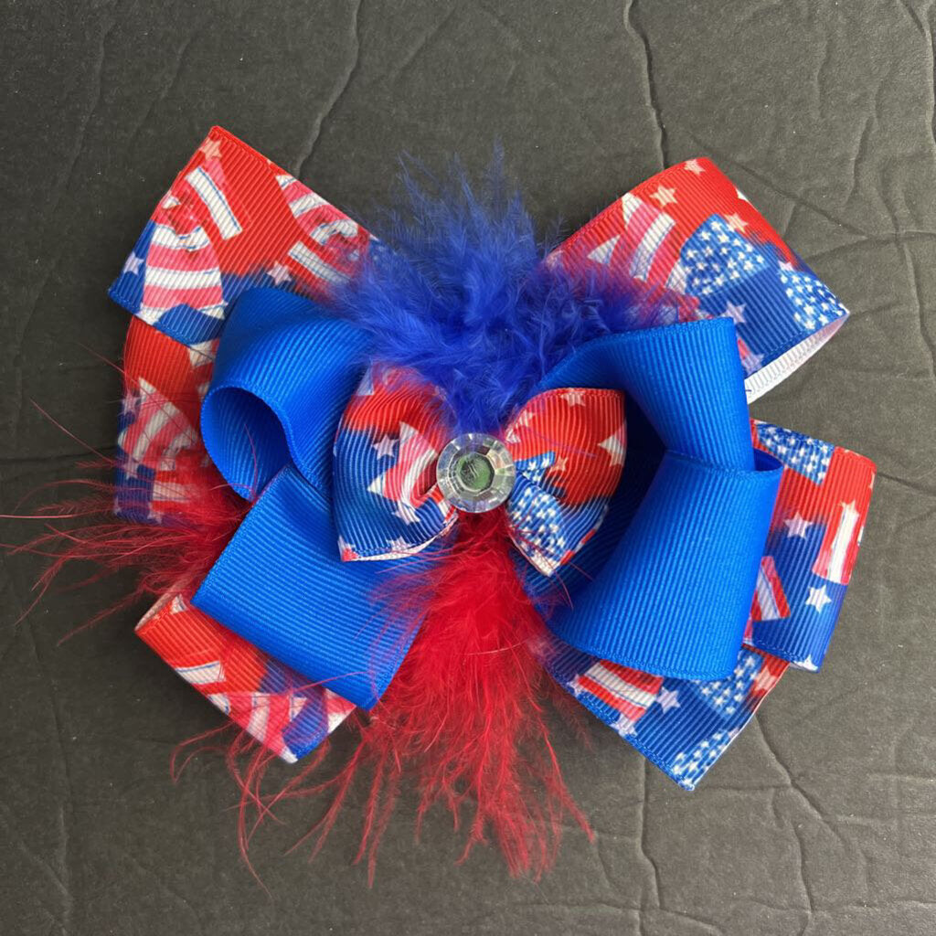 USA Flag Hairbow Clip