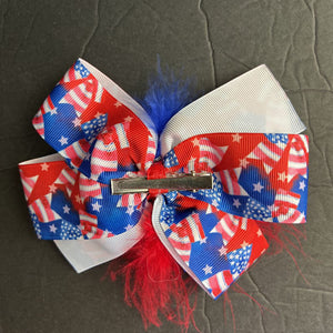 USA Flag Hairbow Clip