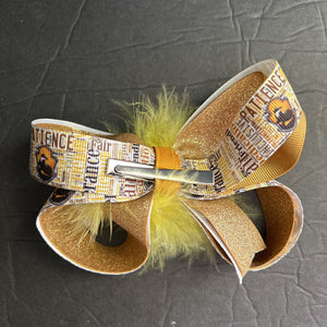 Sparkly Hufflepuff Hairbow Clip