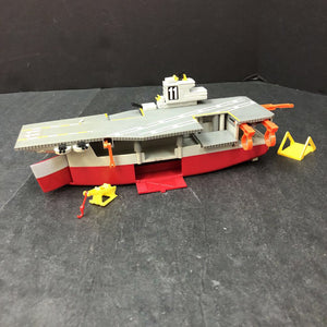 Micro Machines Air Craft Carrier Boat w/Accessories 1988 Vintage Collectible