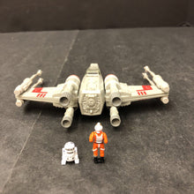 Load image into Gallery viewer, Micro Machines Action Fleet Luke&#39;s X-Wing Star Fighter Plane w/Figures 1995 Vintage Collectible
