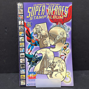 Celebrate the Century: Super Heroes Stamp Album #3 (Dec. 1998) (Vintage Collectible) (DC Comics) -paperback comics