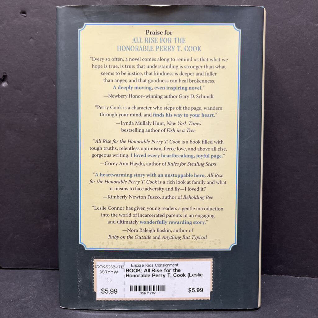 All Rise for the Honorable Perry T. Cook (Leslie Connor) -hardcover chapter