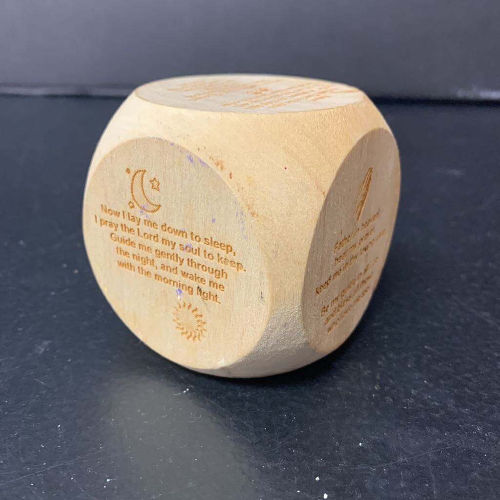 Wooden Prayer Cube (Holding Cross)