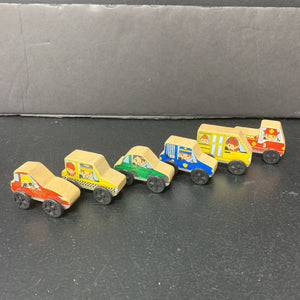 6pk Wooden Cars & Trucks